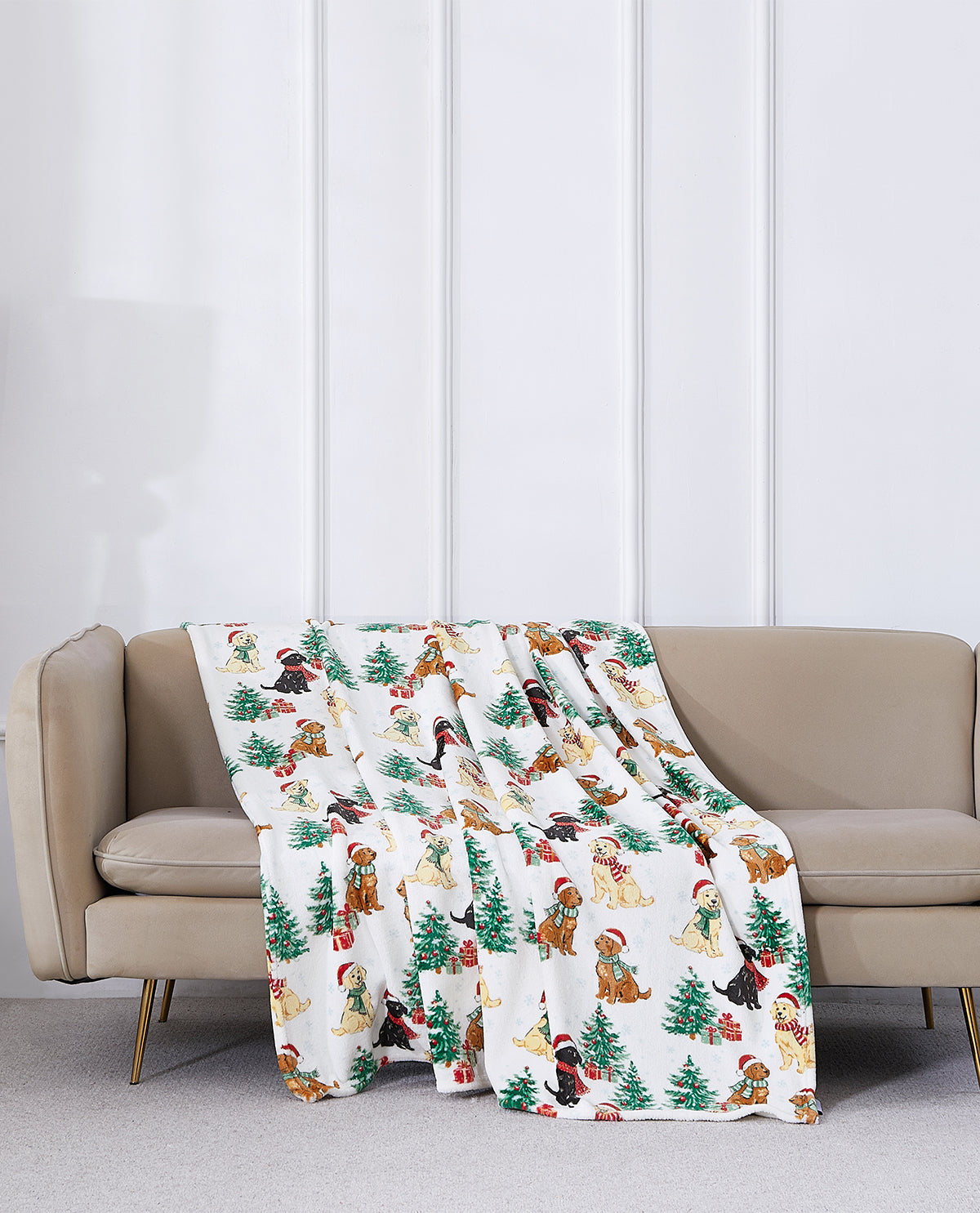 Cozy Cabin Merry Pupmas Plush Throw