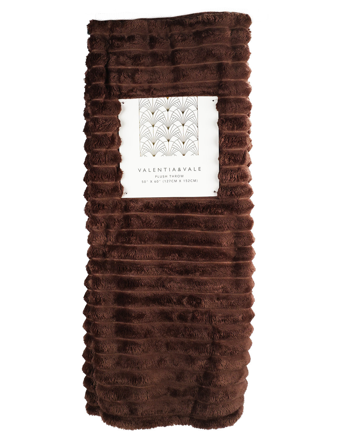 Coffee Ribbed Plush Throw