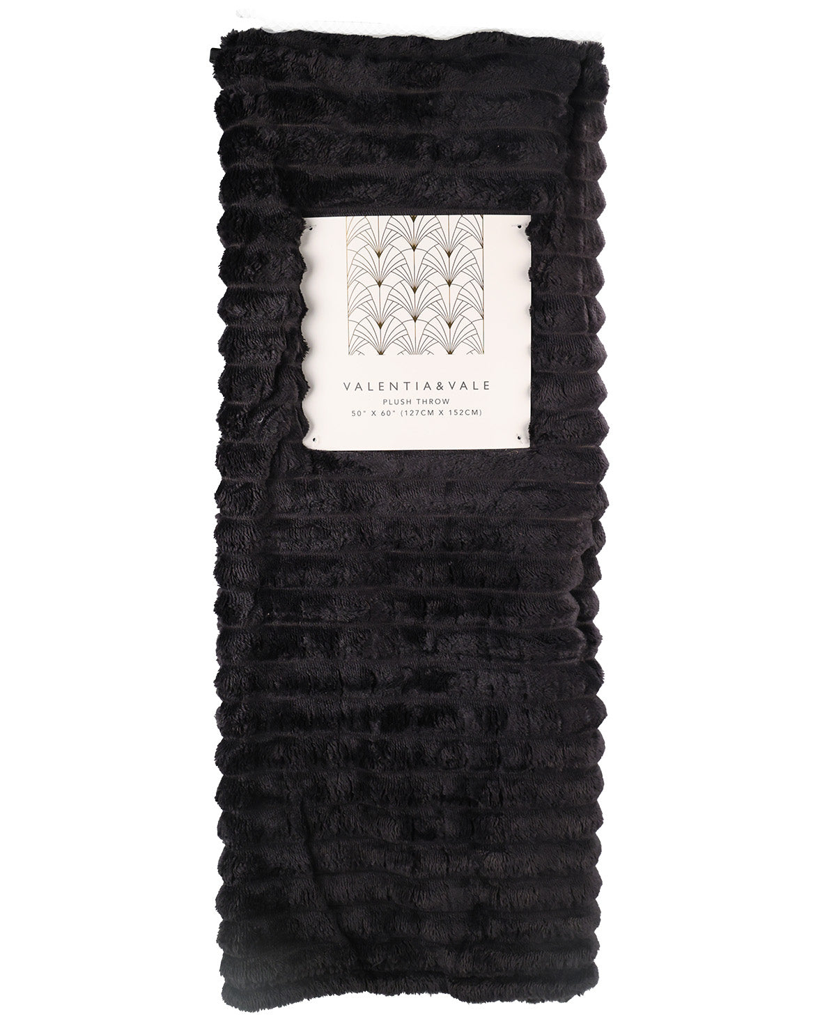 Black Plush Rib 50x60" Throw