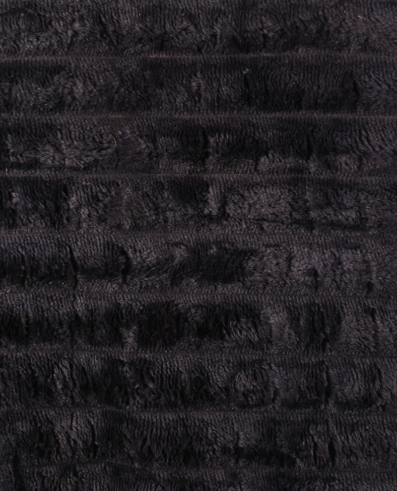 Black Plush Rib 50x60" Throw
