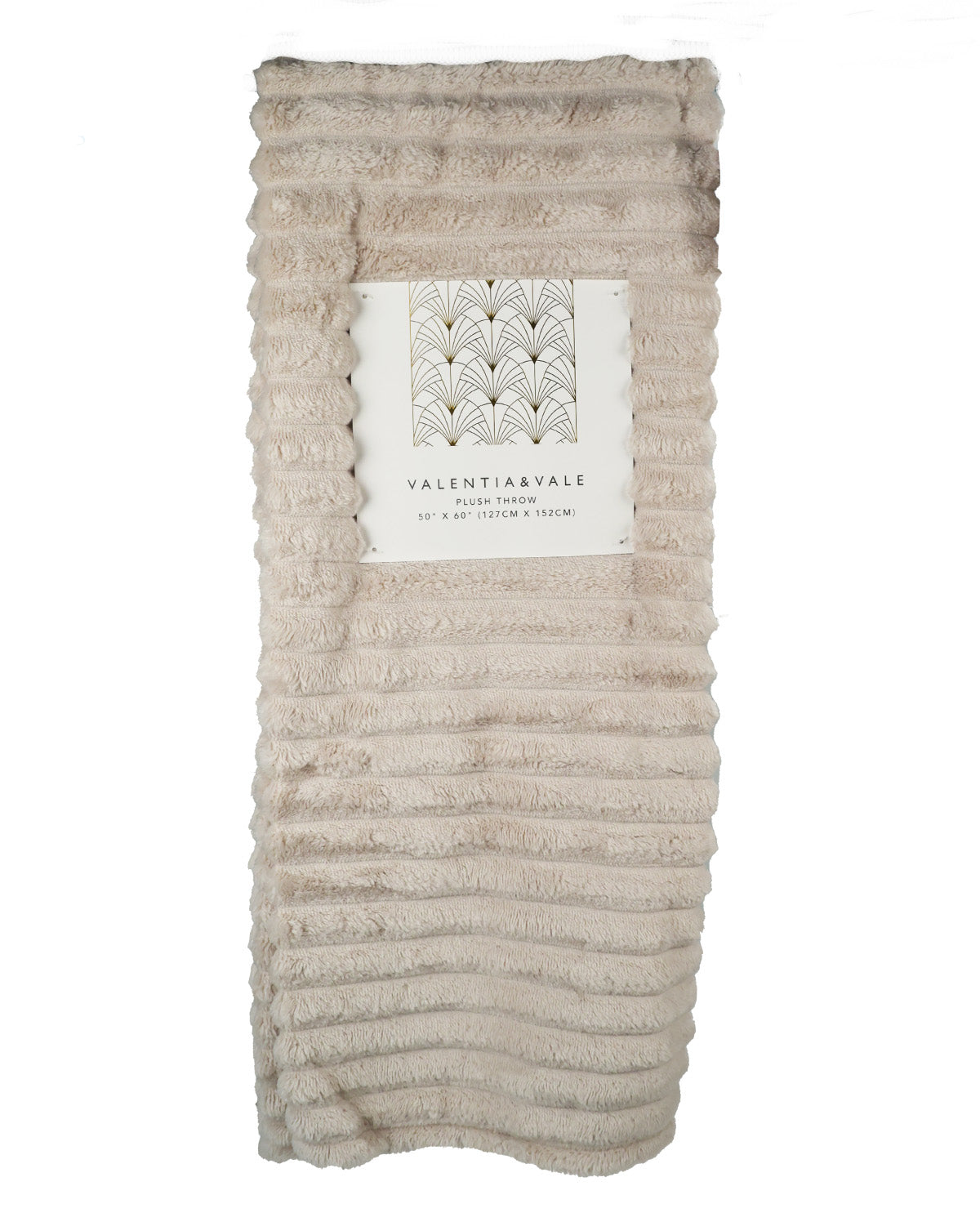 Champagne Ribbed Plush Throw