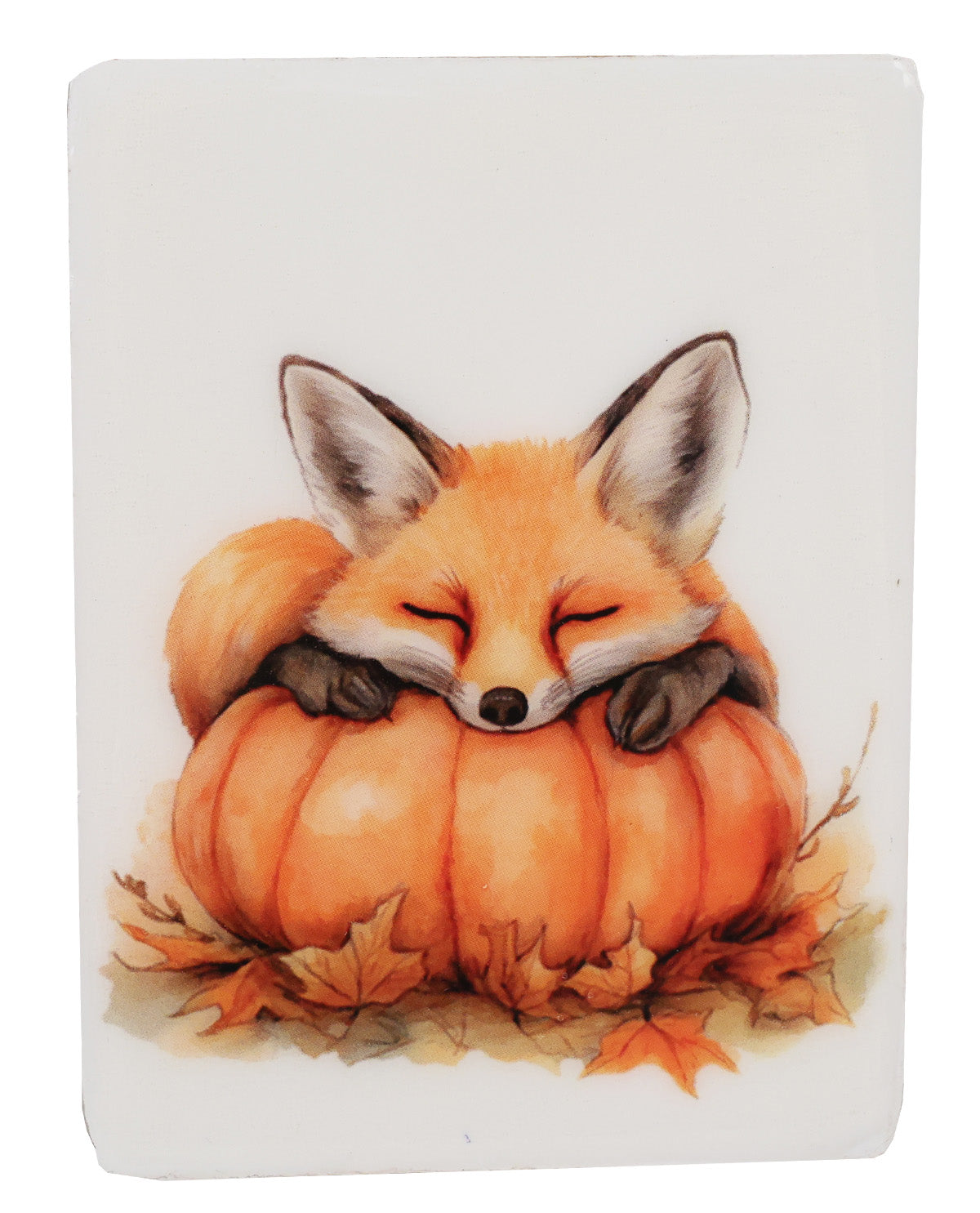 Small Pumpkin Fox Block
