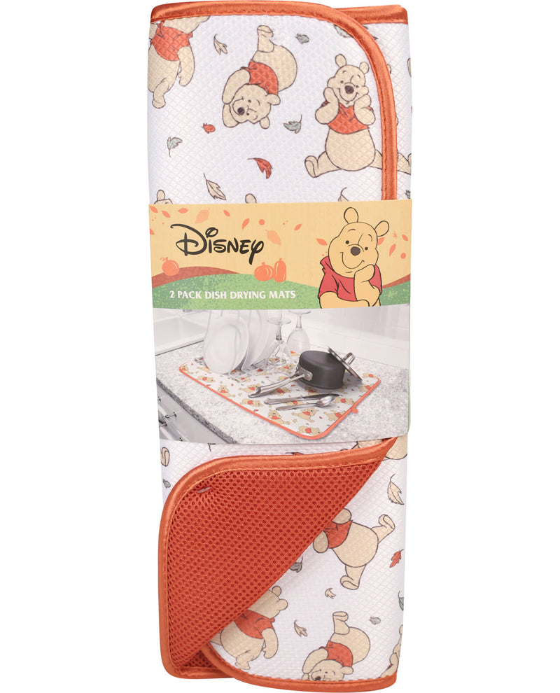 Pack of Disney-themed dish drying mats with Winnie the Pooh design on a white background.