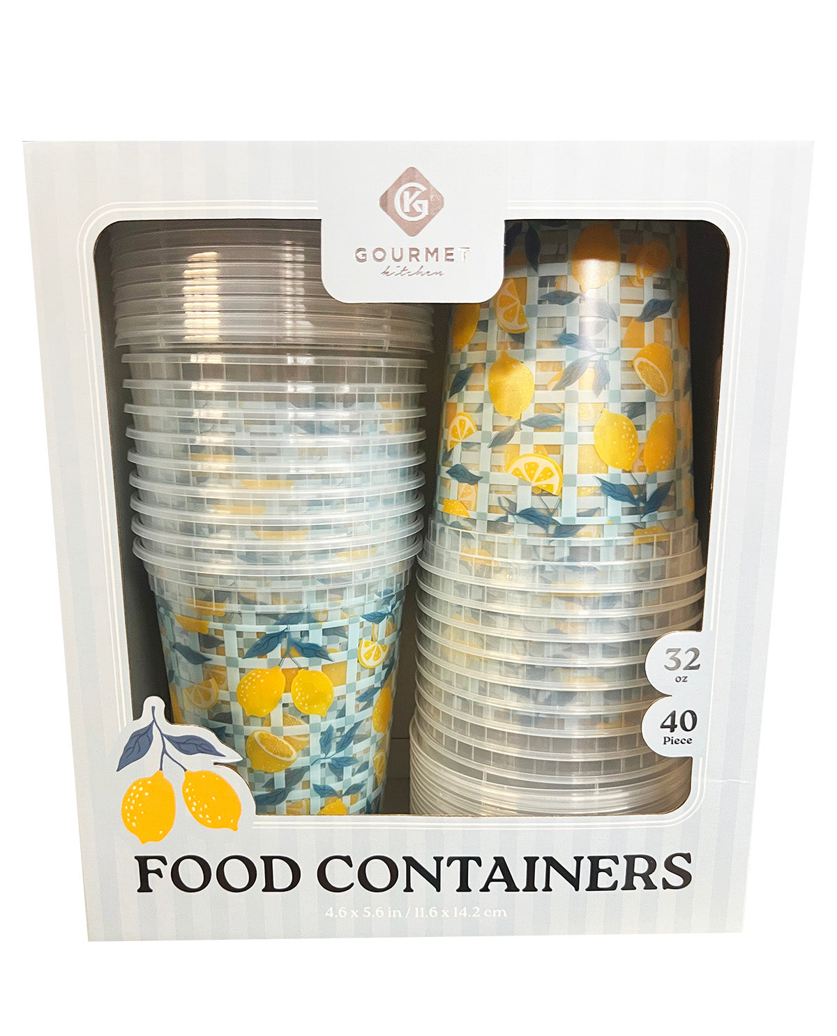 Gourmet Kitchen 40 Piece Food Containers - Blue Lemon