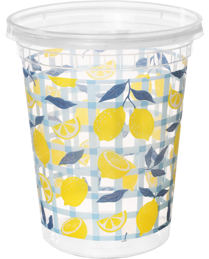 Blue Lemon 40pc 30oz Round Plastic Food Container