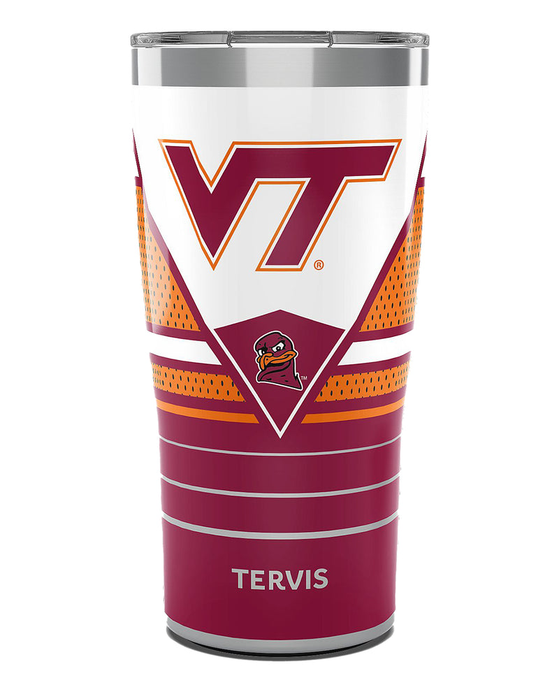 Tervis tumbler with Virginia Tech logo on a white background