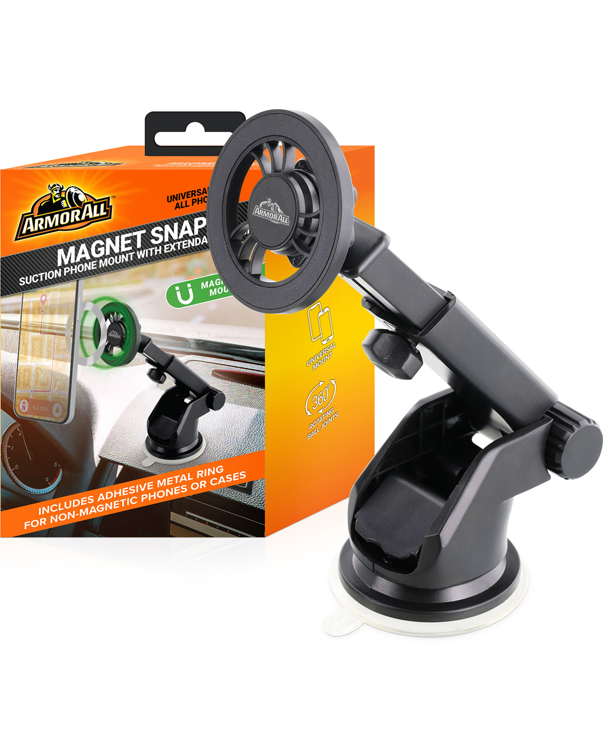 Magnet Snap Suction Phone Mount With Extendable Arm