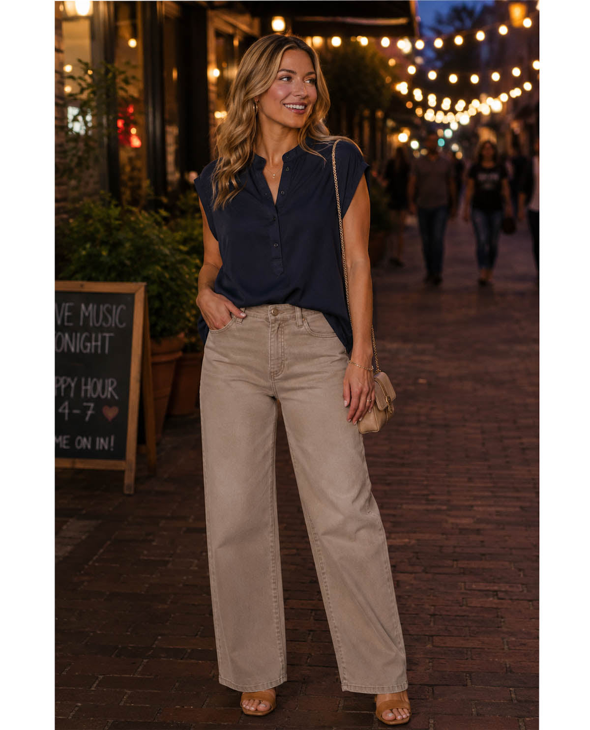 D Jeans Twill Wide Leg Pant