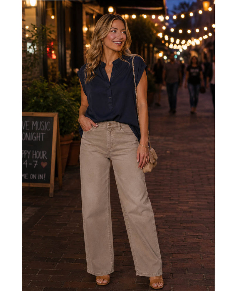 D Jeans Twill Wide Leg Pant