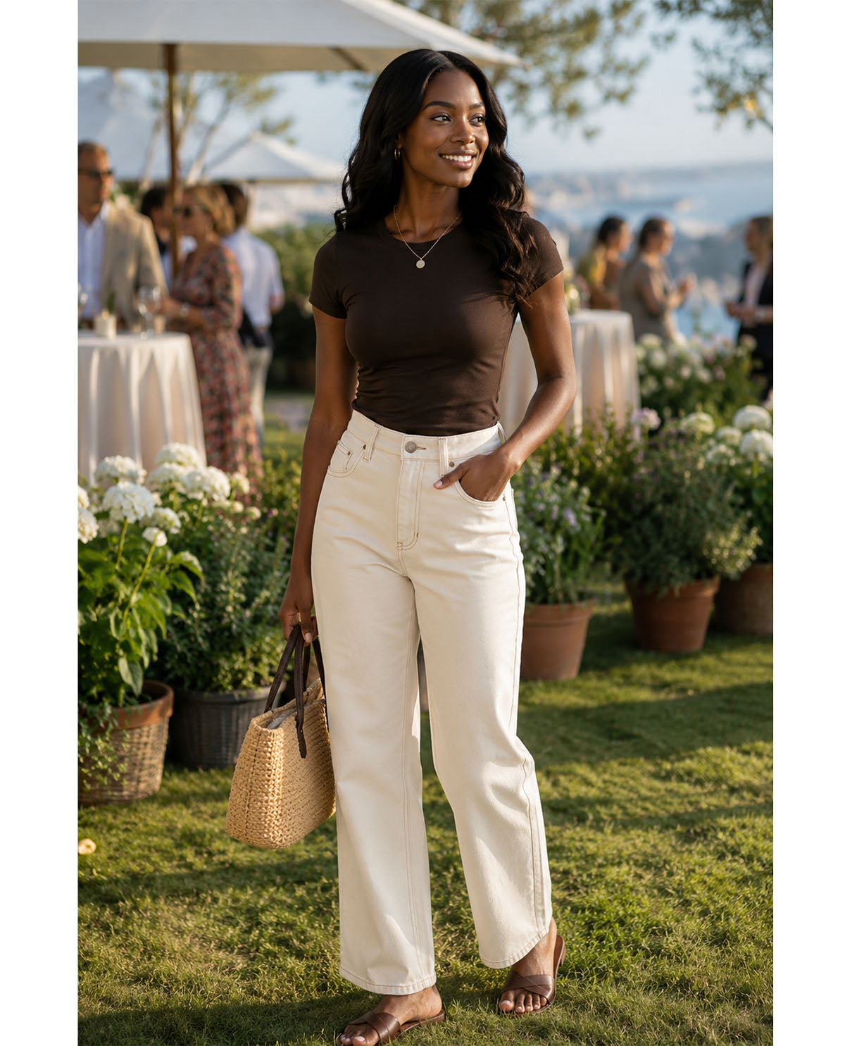 D Jeans Twill Wide Leg Pant