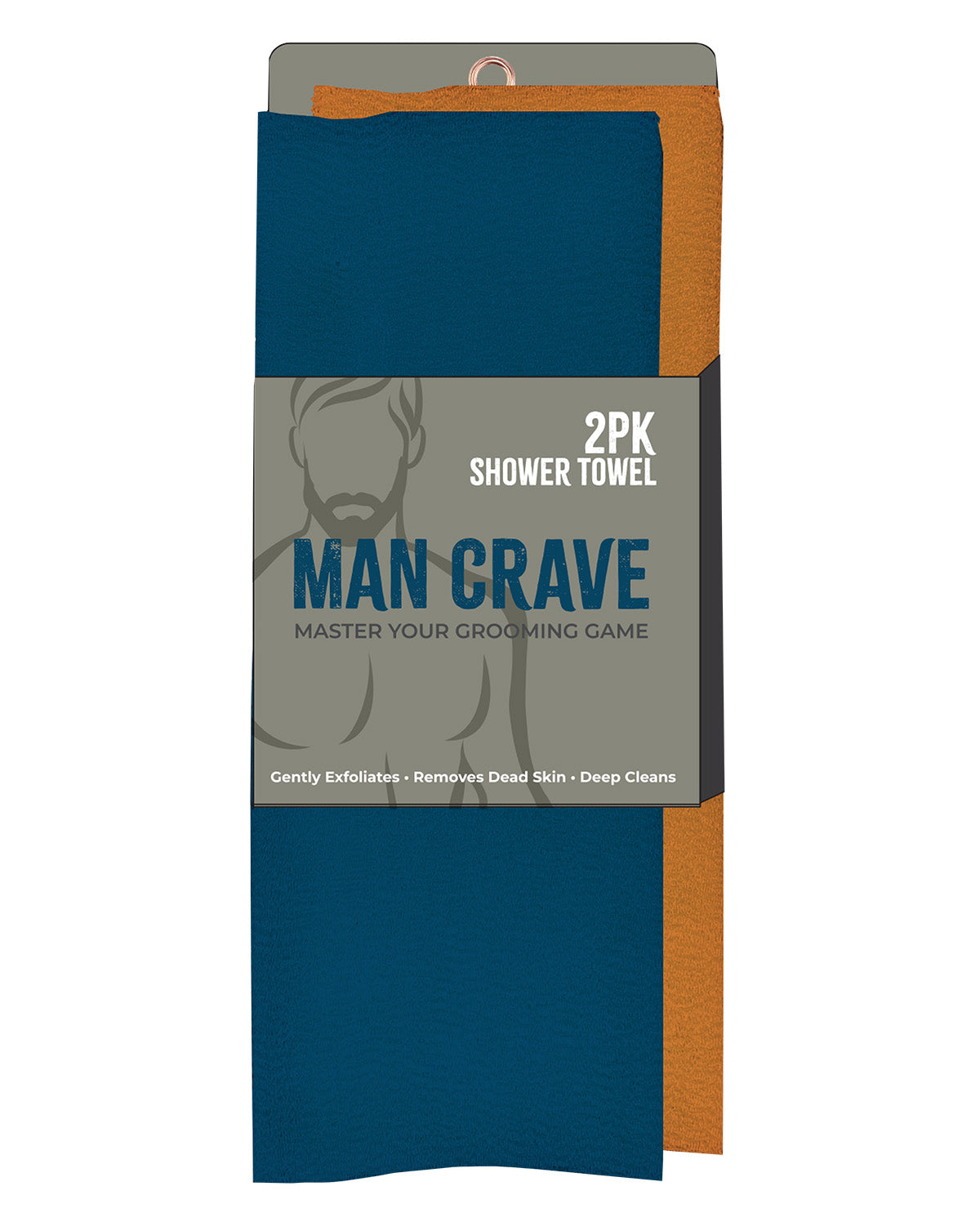 Man Crave 2 Pack Exfoliating Shower Towels