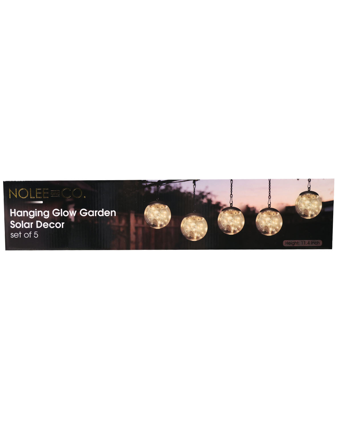 Set of 5 Hanging Glow Garden Solar Lights