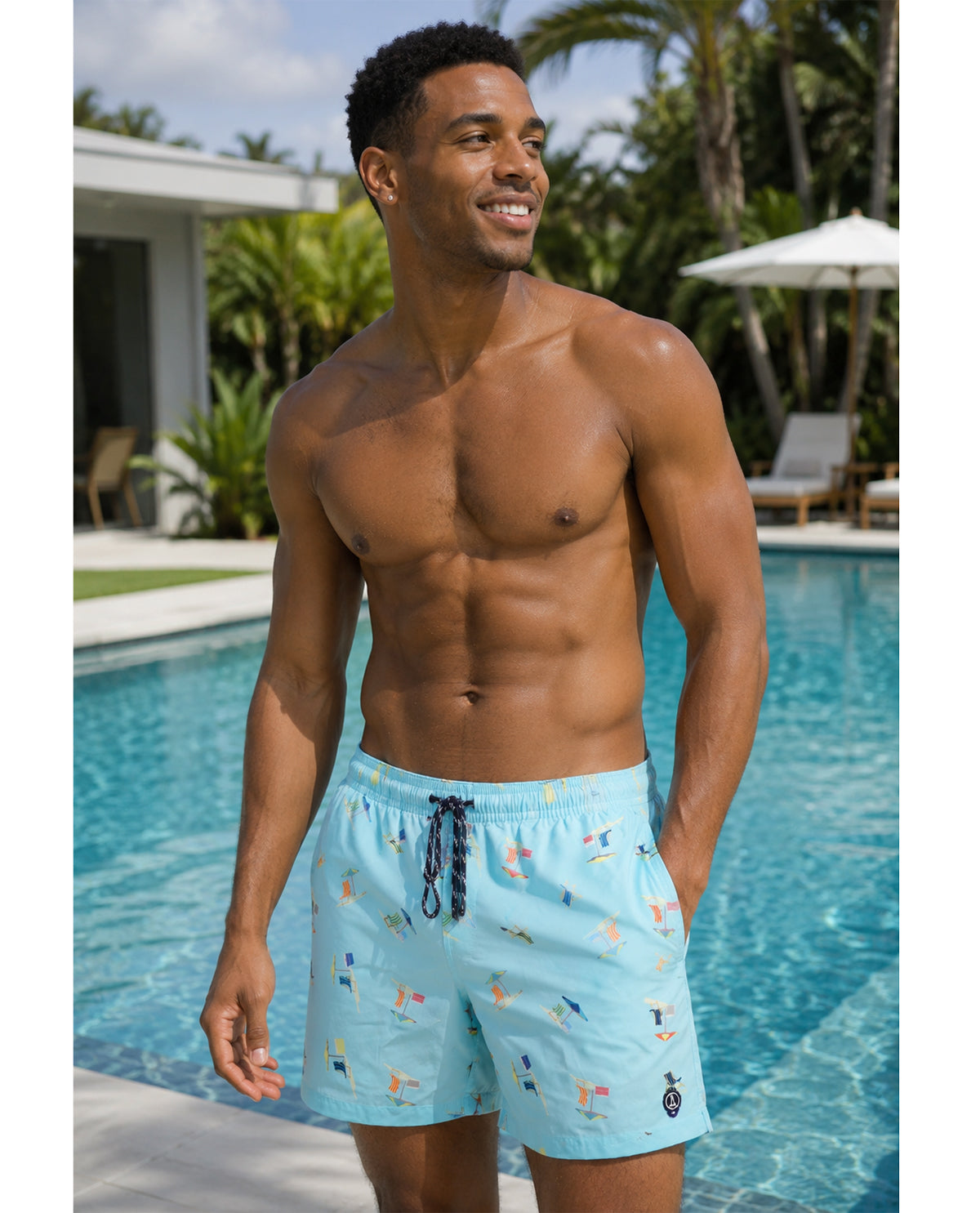 Lands End Printed Volley Swim Short