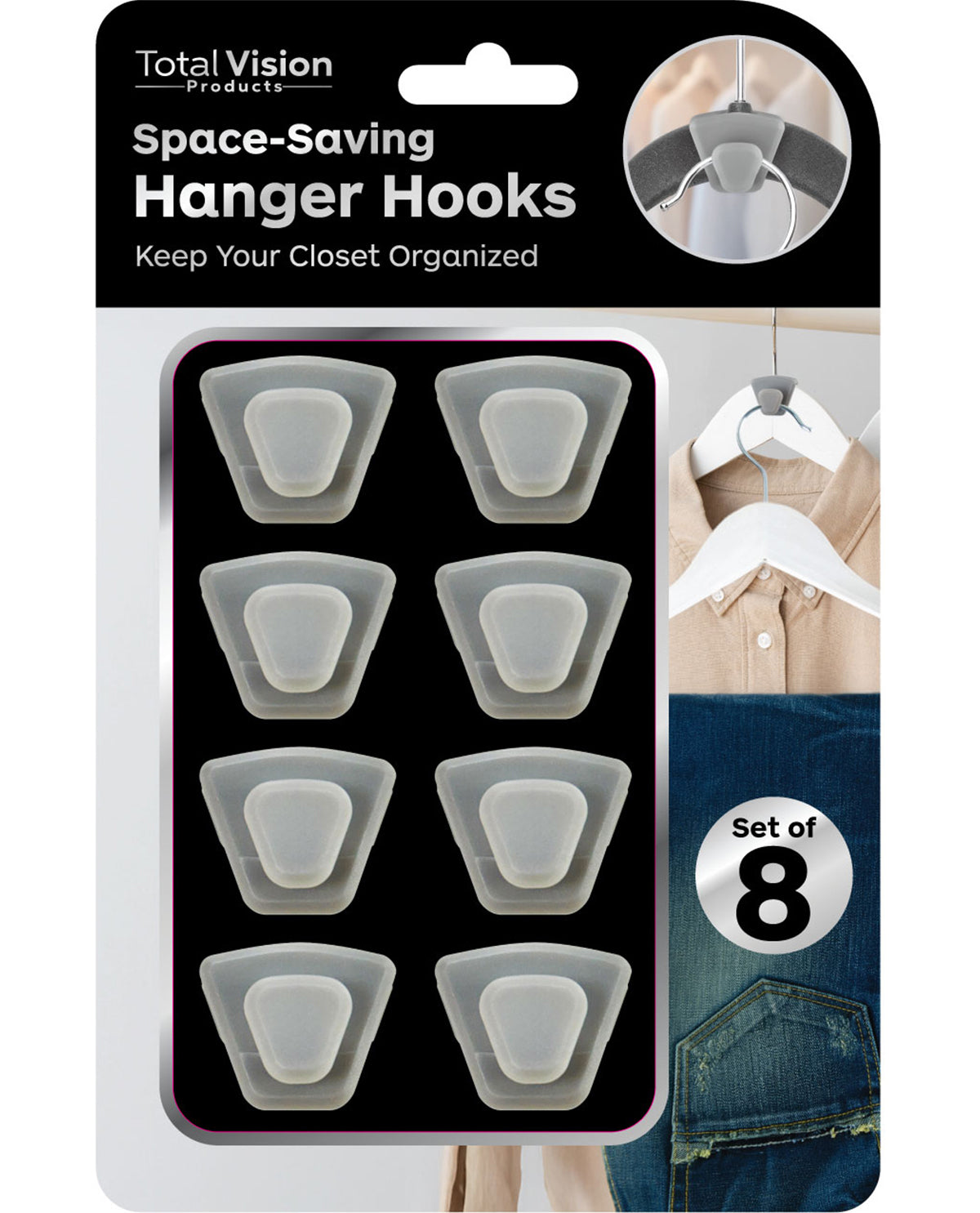 8 Piece Space Saving Hanger Hooks