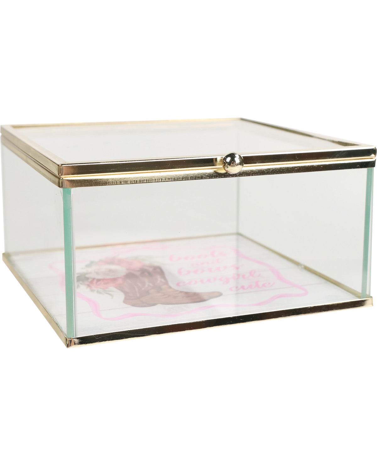 Cowgirl Glass & Metal Box