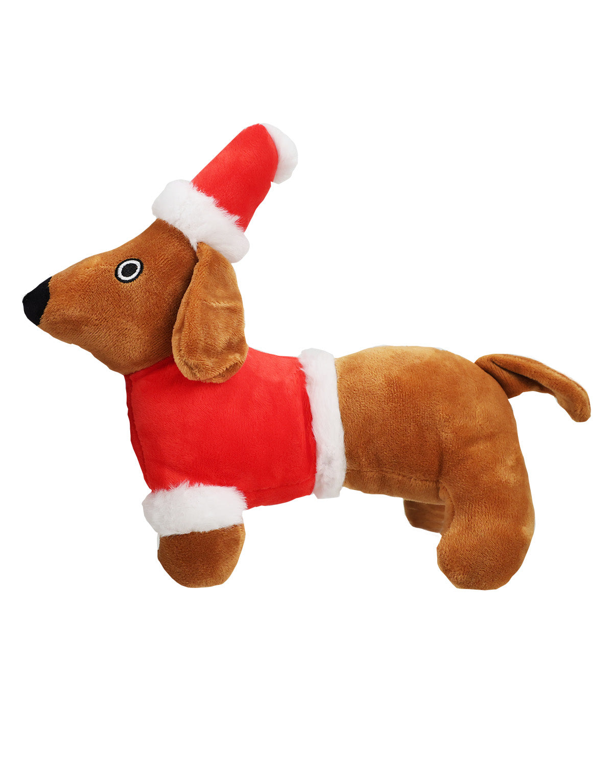 9" Plush Dog With Santa Outfit Pet Toy
