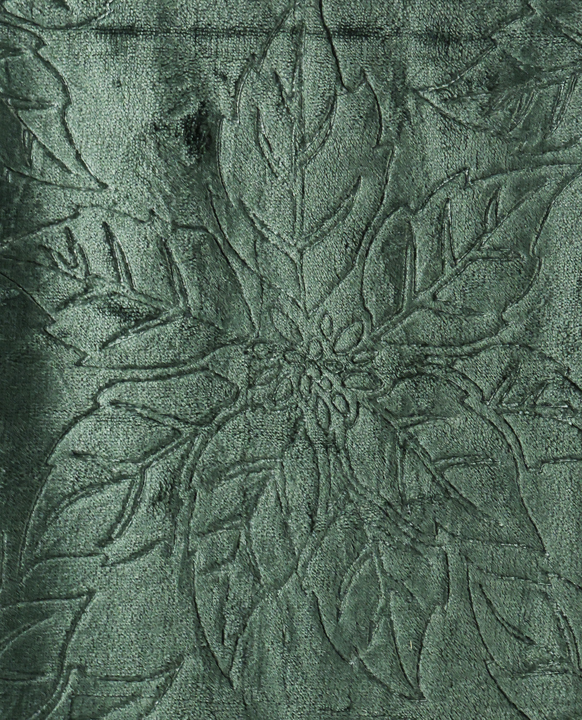 Poinsettia Embossed Green Throw
