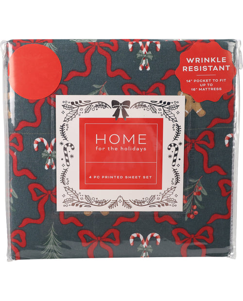 Home For The Holidays Bonita 4 Piece King Sheet Set