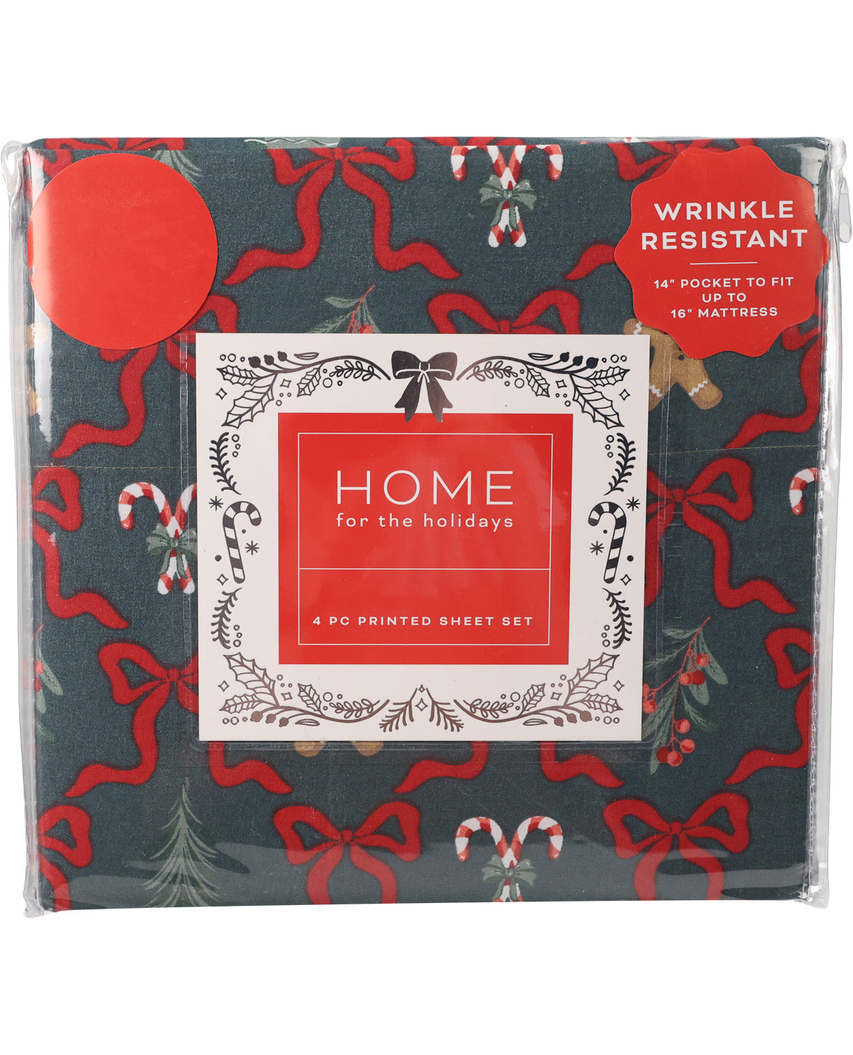 Home For The Holidays Bows 4 Piece Full Sheet Set