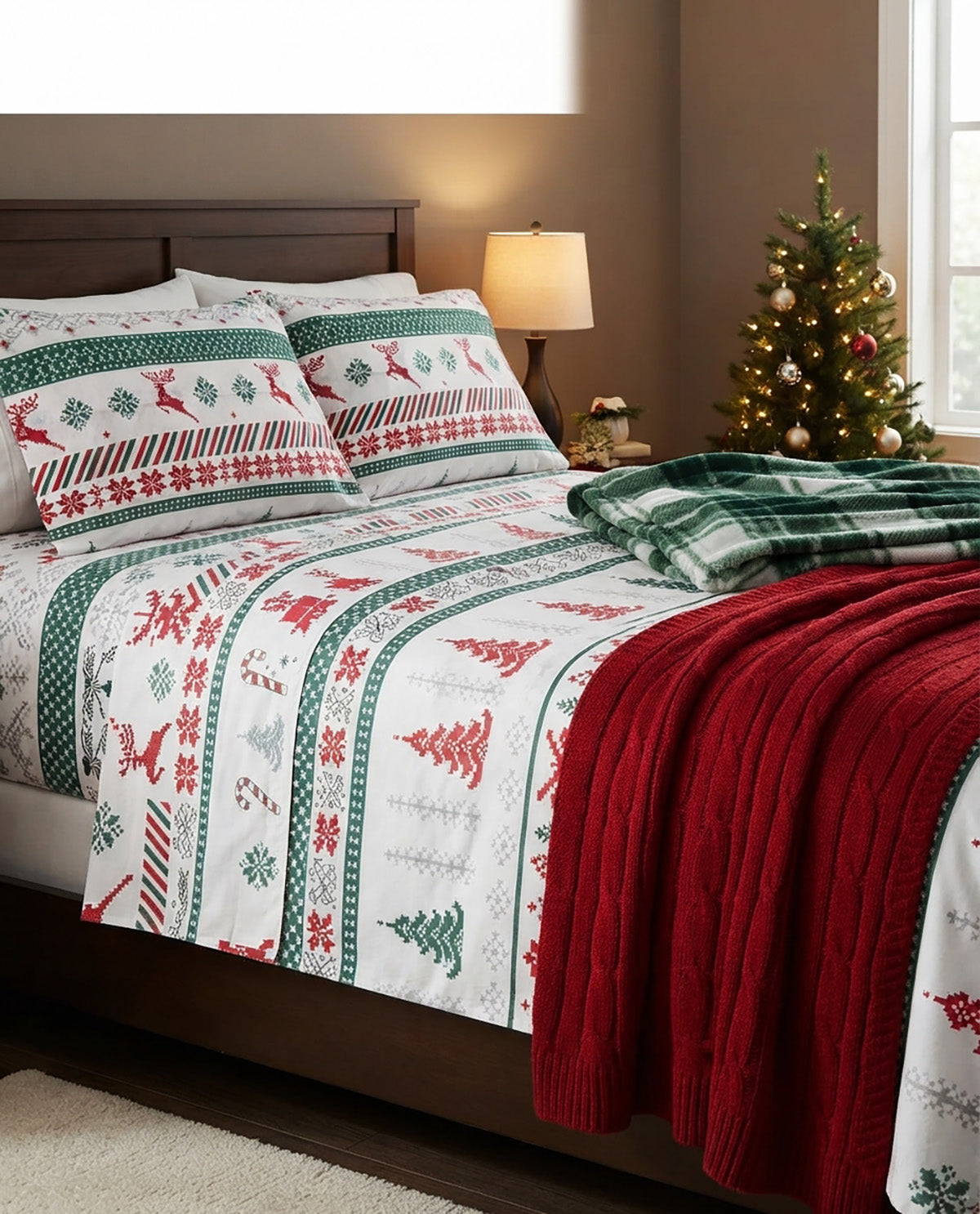 Home For The Holidays Fair Isle 4 Piece Queen Sheet Set