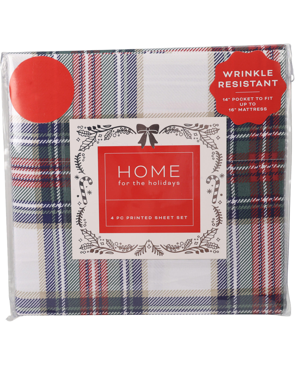 Home For The Holidays Plaid 4 Piece Full Sheet Set
