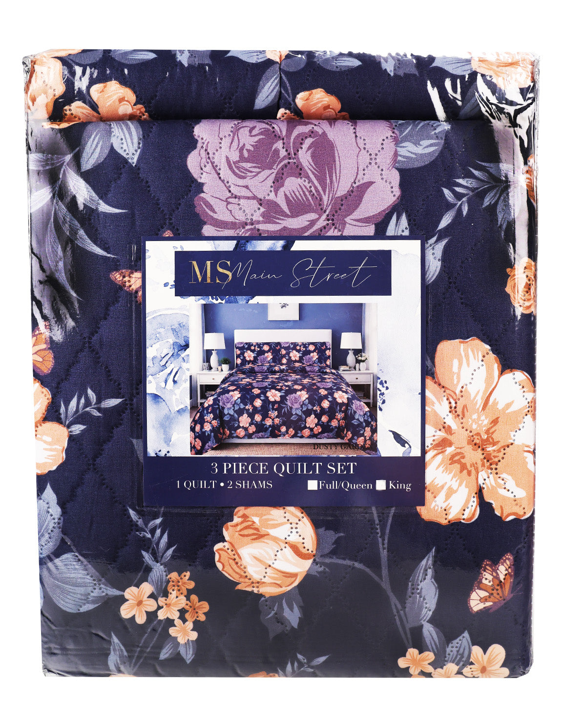 King Navy Floral Bedding