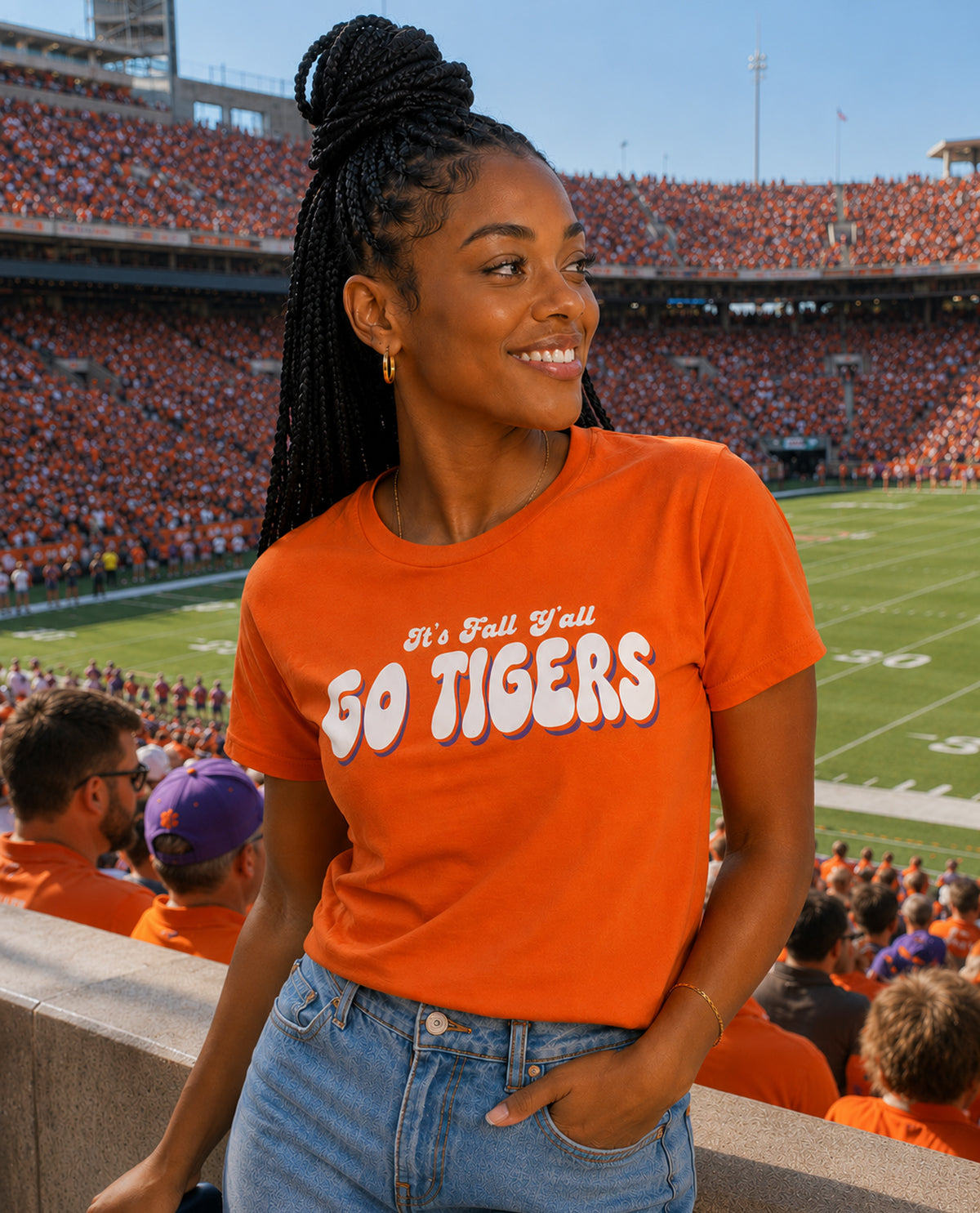 Clemson Fall Ball Short Sleeve Screen Tee Orange