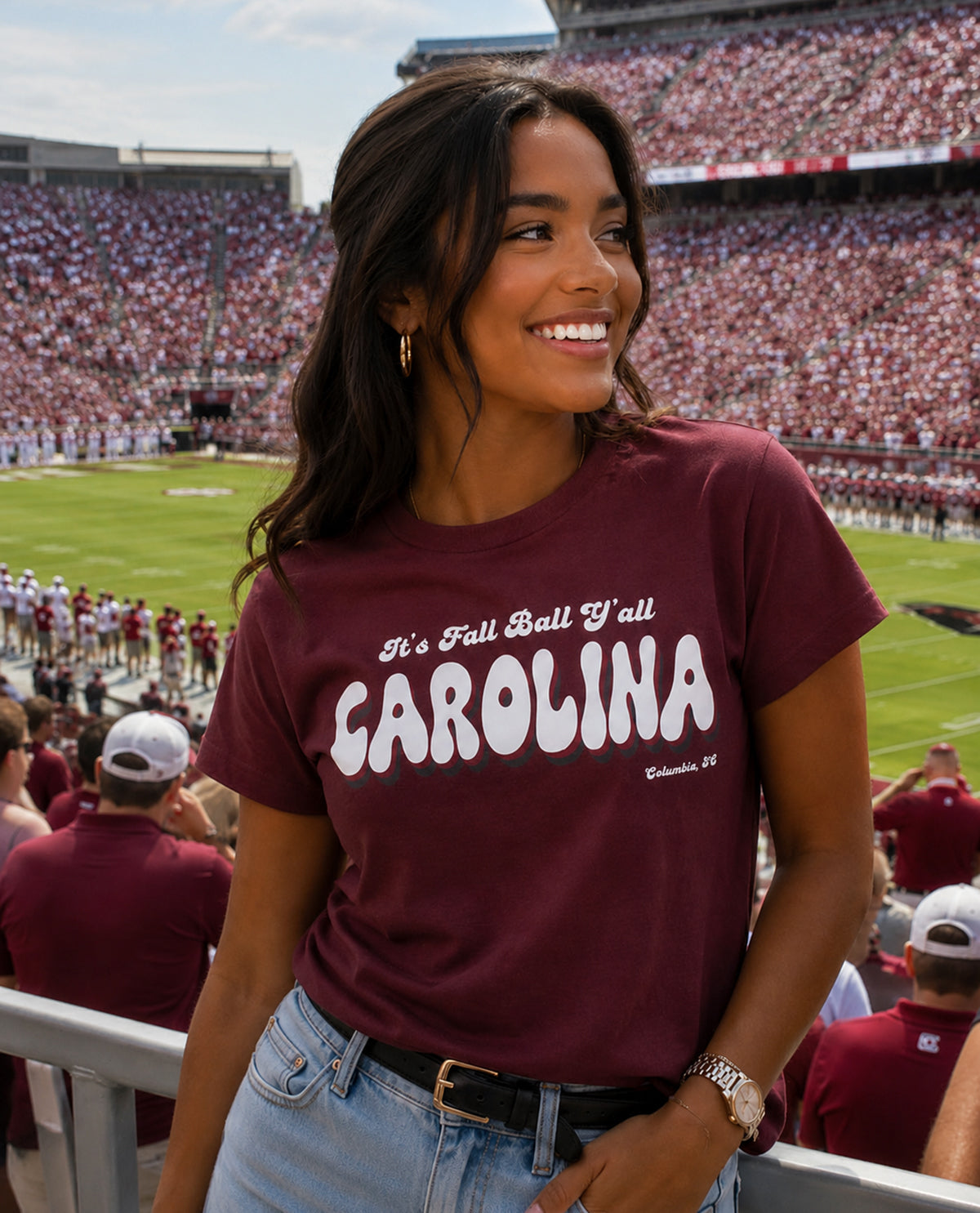 USC Fall Ball Short Sleeve Screen Tee Maroon