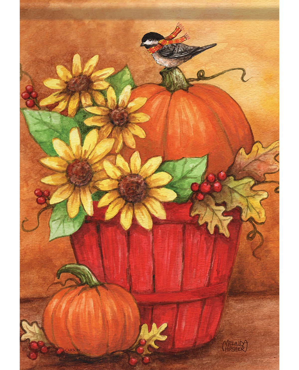 Carson Pumpkin Basket Garden Flag