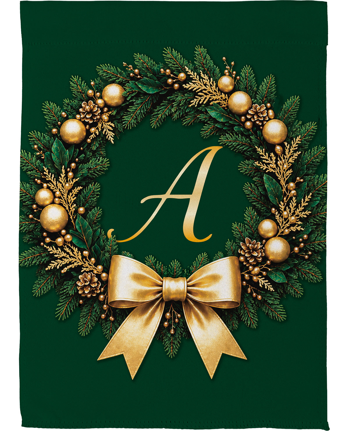 Evergreen Wreath Monogram A