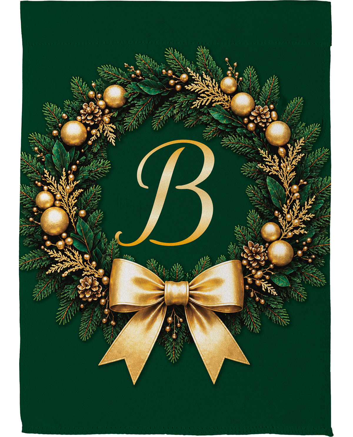 Evergreen Wreath Monogram B