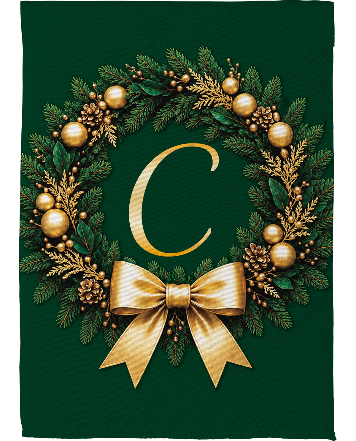 Evergreen Wreath Monogram C