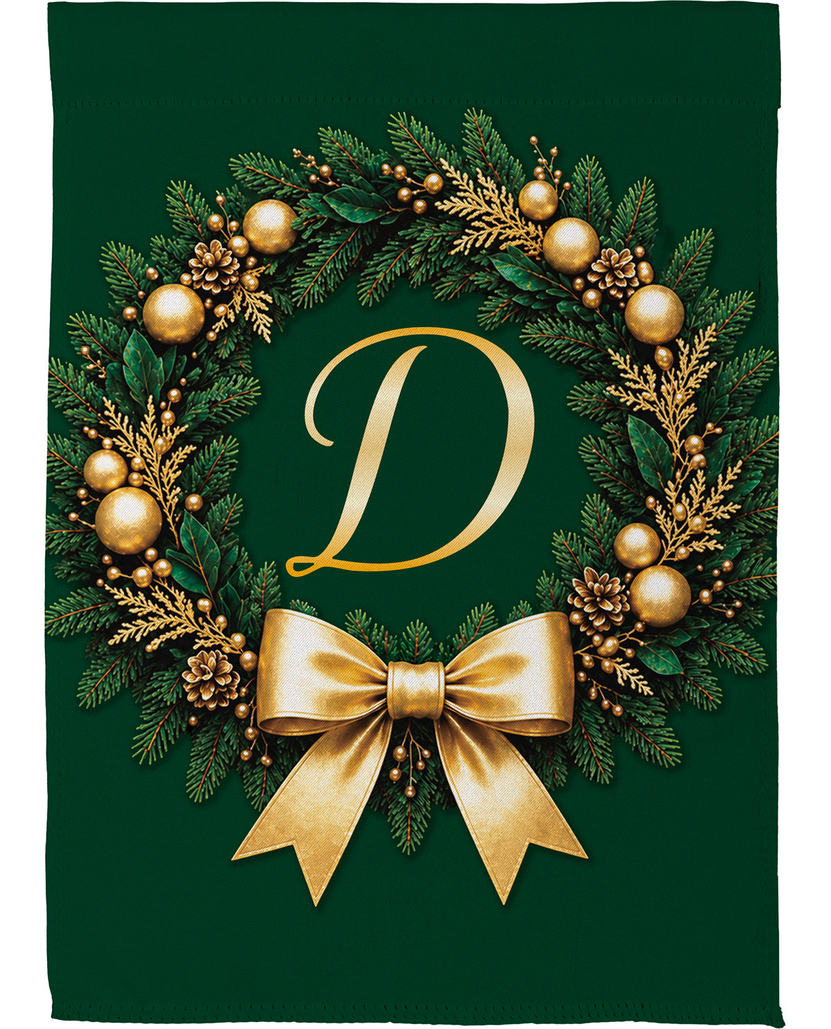Evergreen Wreath Monogram D