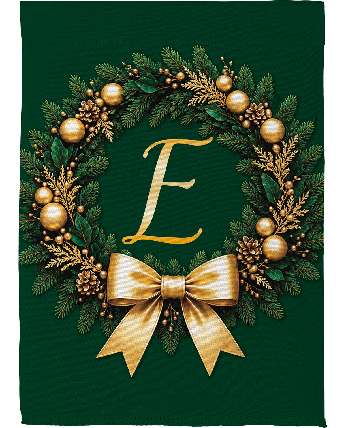 Evergreen Wreath Monogram E