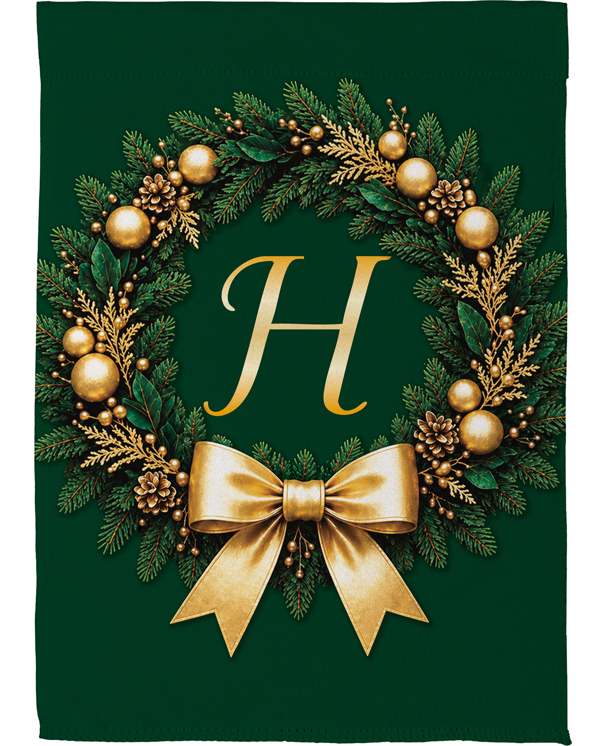 Evergreen Wreath Monogram H