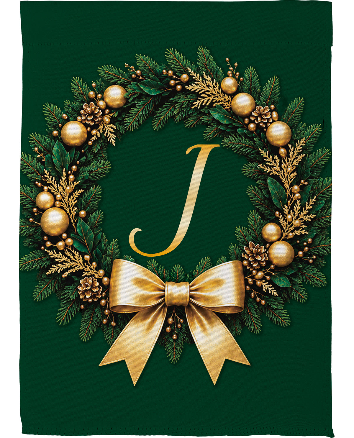 Evergreen Wreath Monogram J