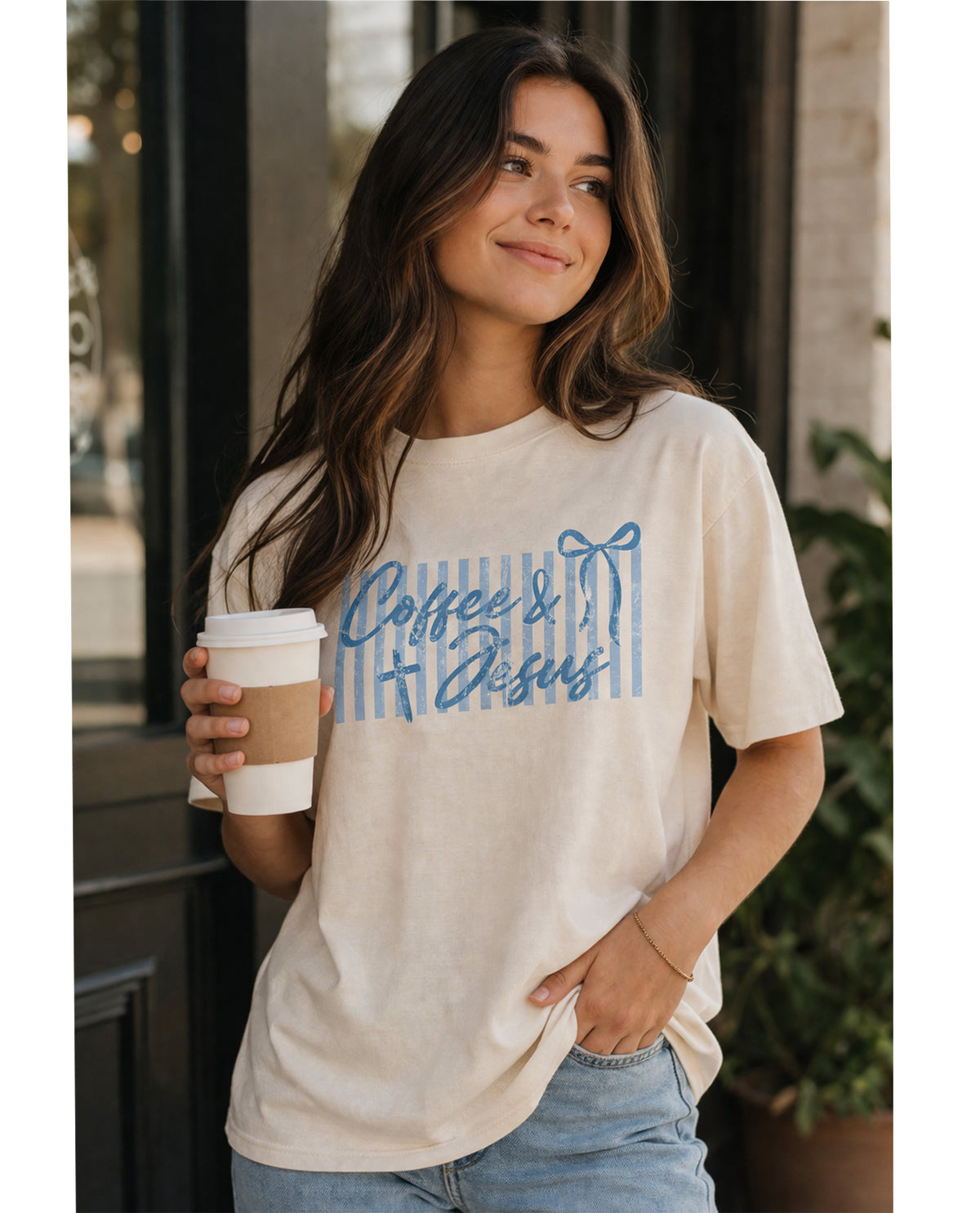 Coffee & Jesus Short Sleeve Tee Ivory