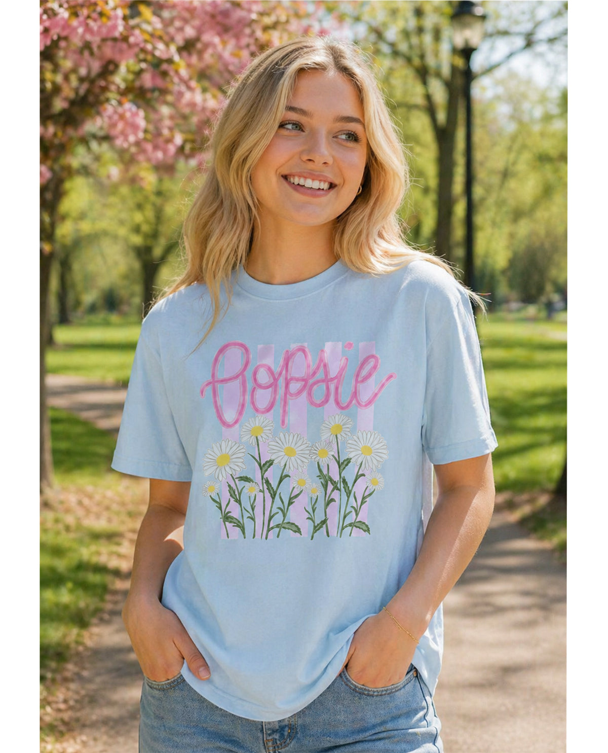 Oopsie Daisy Short Sleeve Tee Chambray
