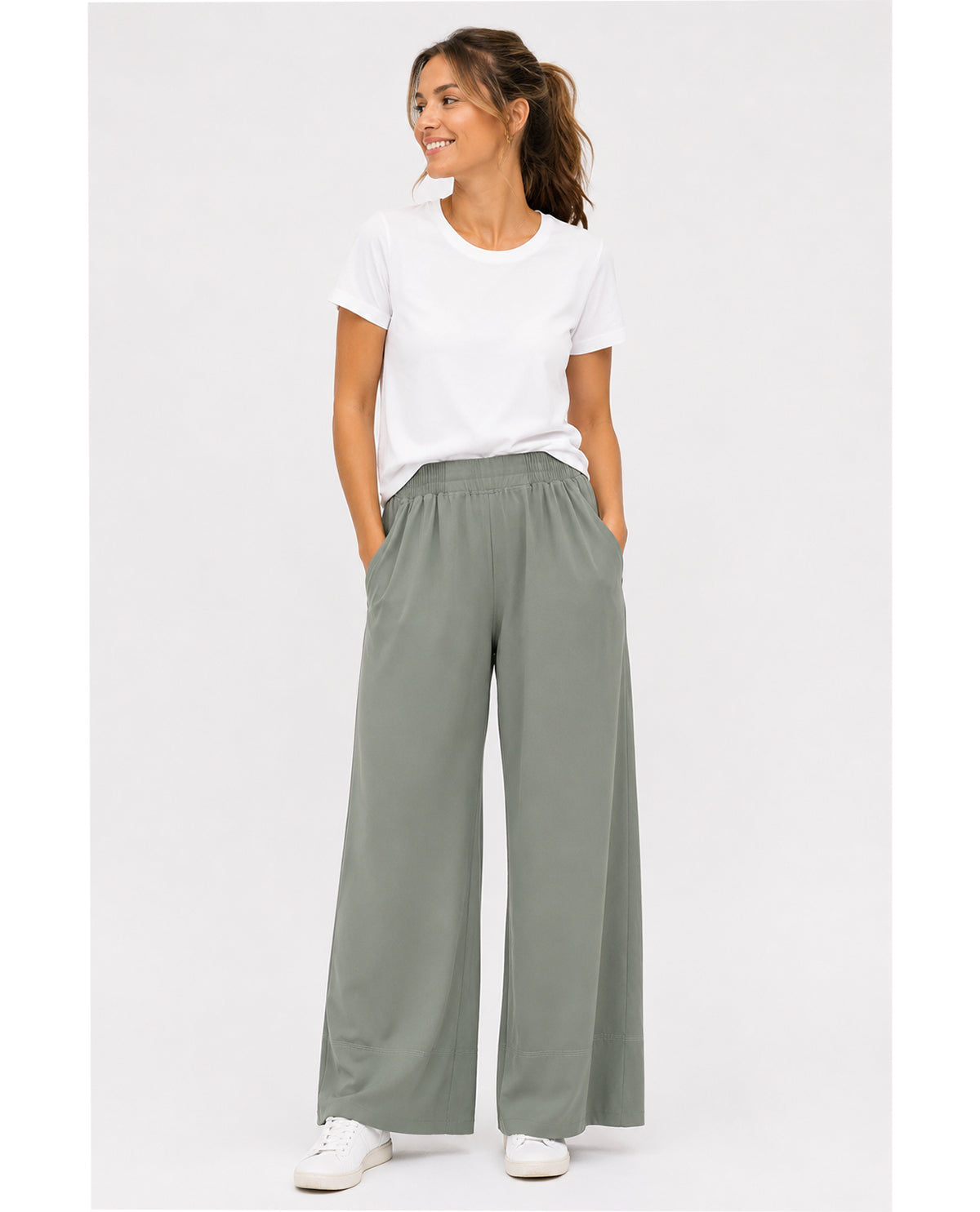 Lands End Wide Leg Crop Pant