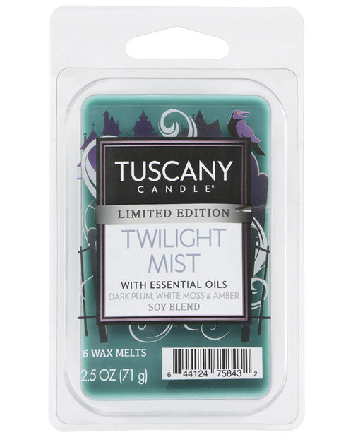 Tuscany Candle Twilight Mist limited edition soy wax melts in a 2.5 oz clear plastic clamshell package.