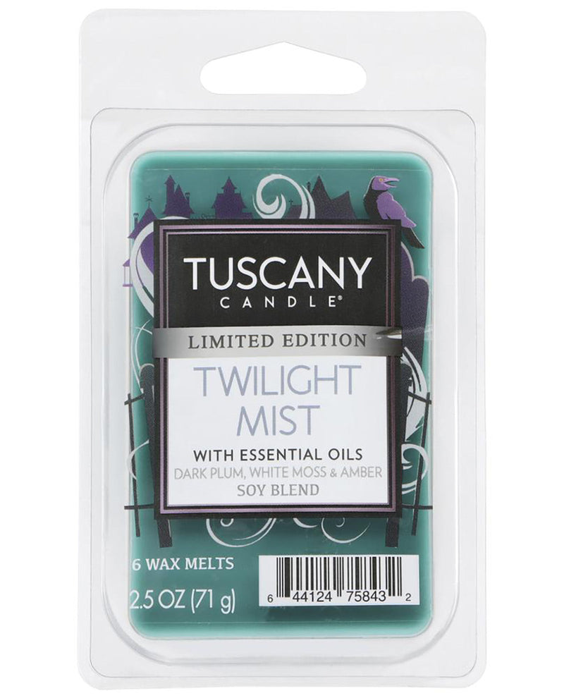 Tuscany Candle Twilight Mist limited edition soy wax melts in a 2.5 oz clear plastic clamshell package.