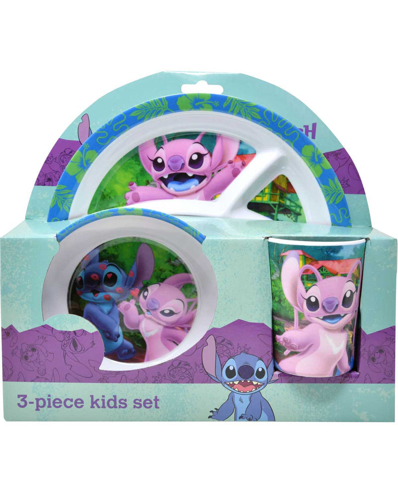 3-piece kids set with cartoon characters in packaging