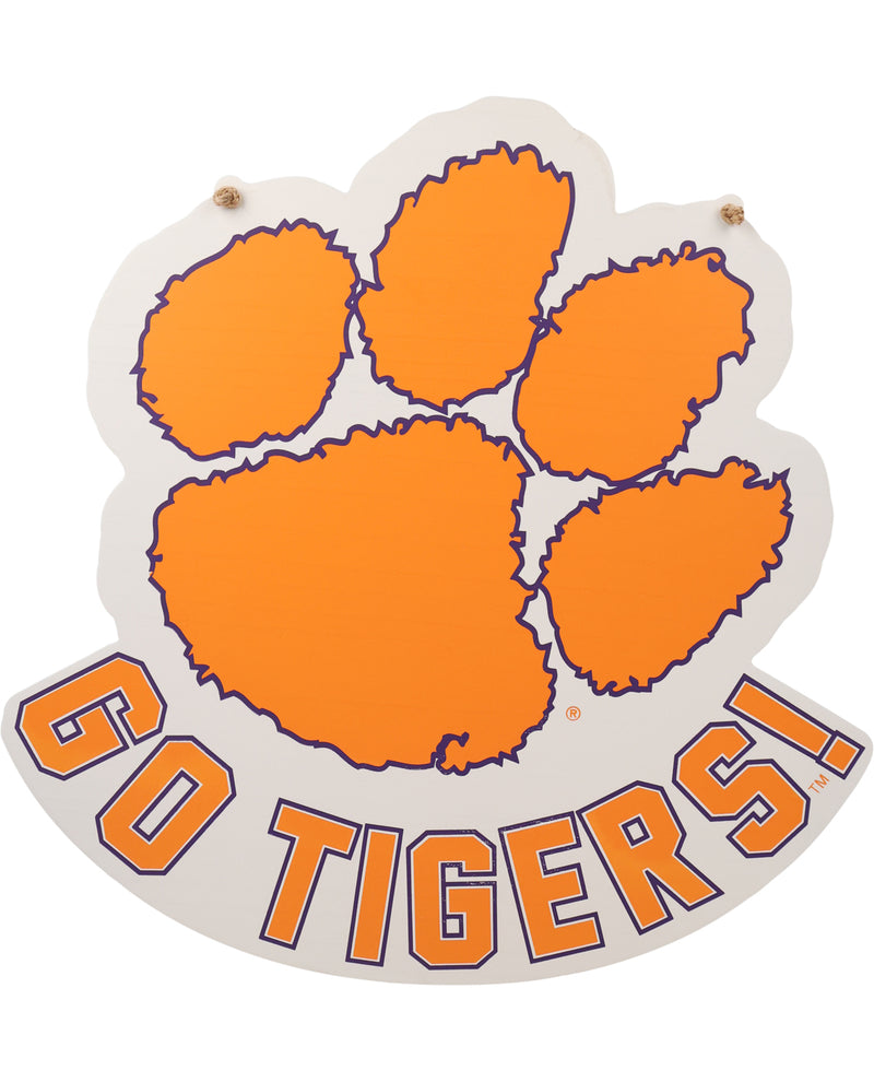 Orange paw print with 'Go Tigers!' text on a white background