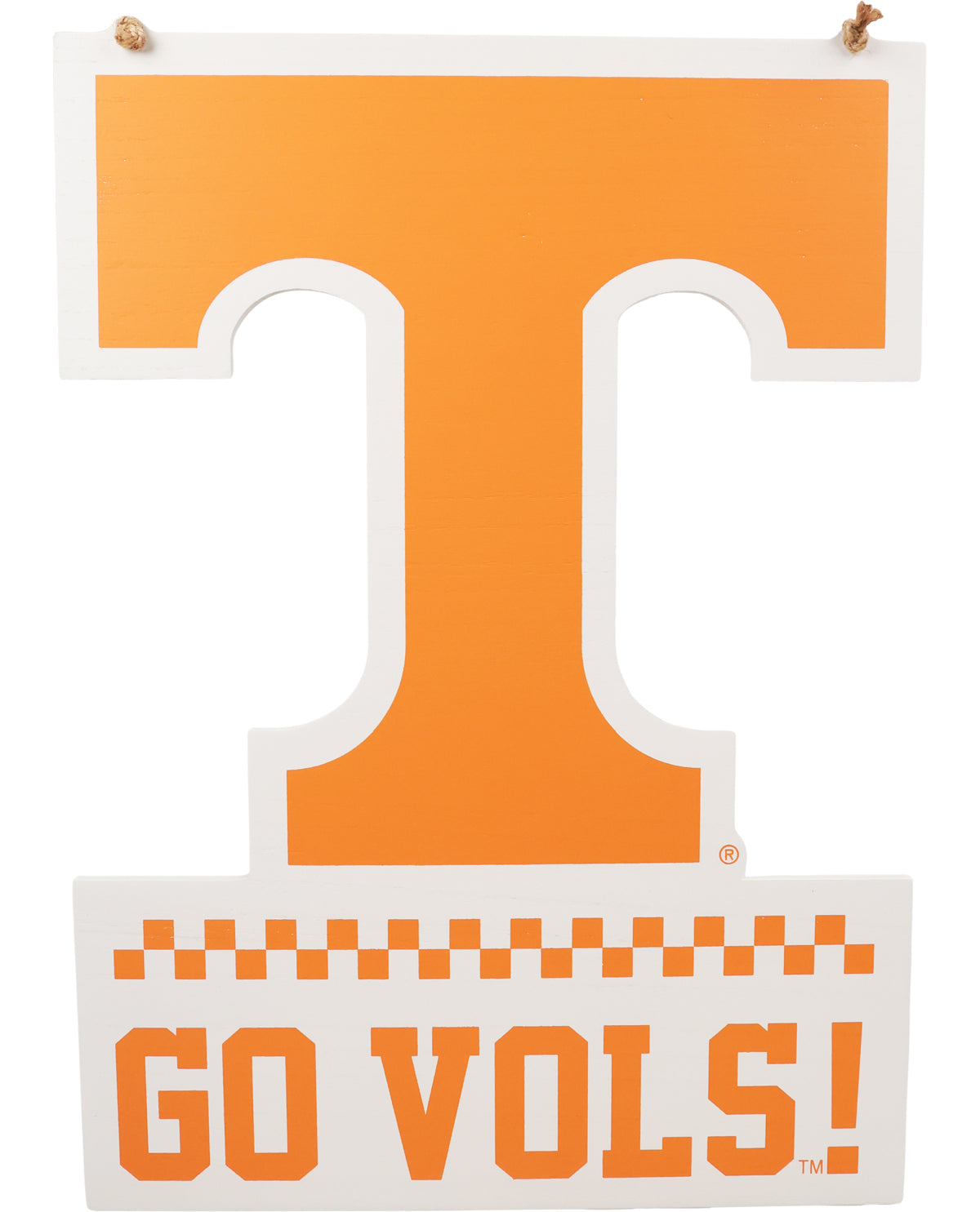 Orange 'T' with 'GO VOLS!' text on a white background