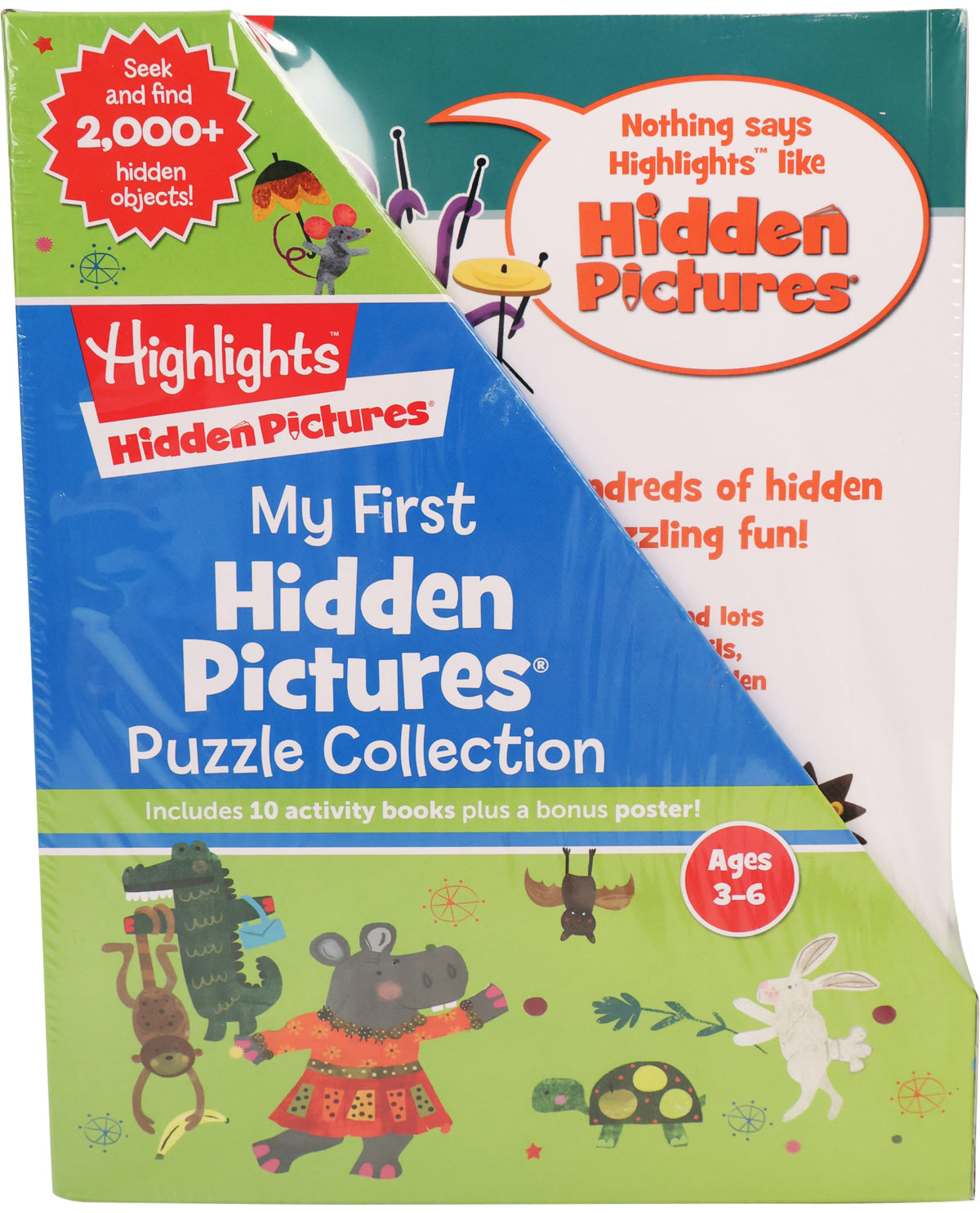 Packaging of Highlights Hidden Pictures puzzle collection for ages 3-6