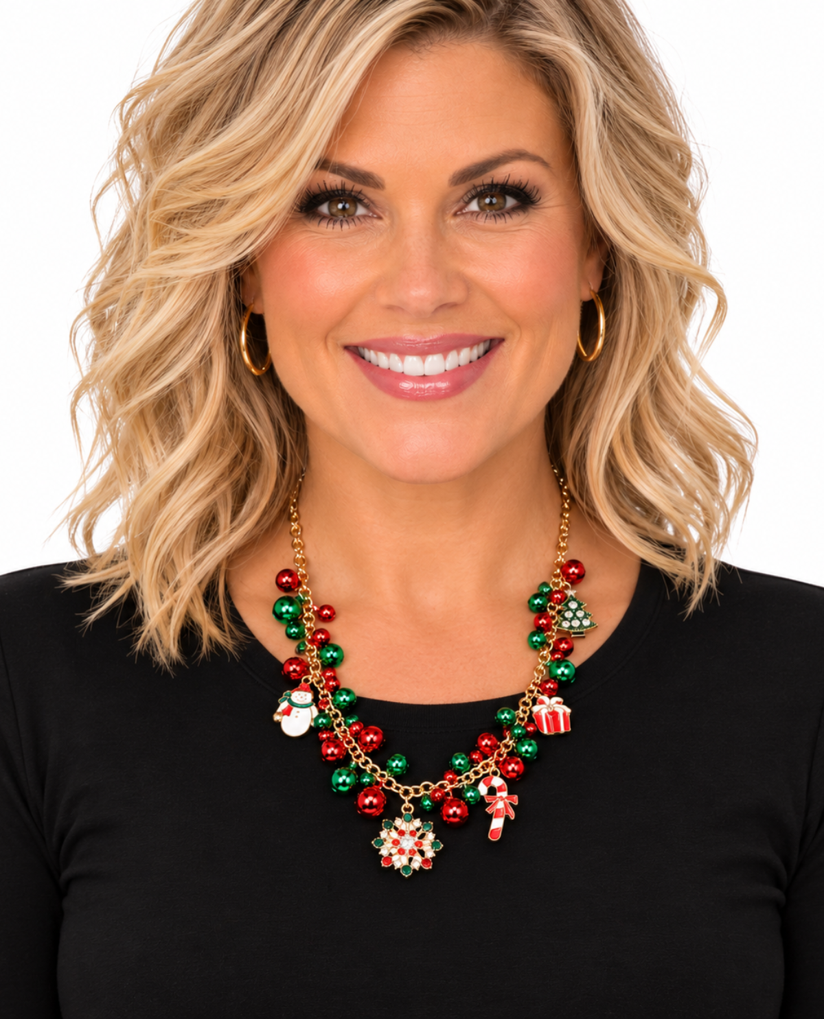 Bell Cluster Christmas Charm Necklace
