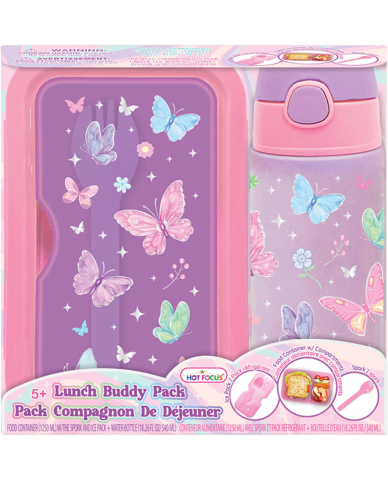 Lunch bag and container set with butterfly design packaging