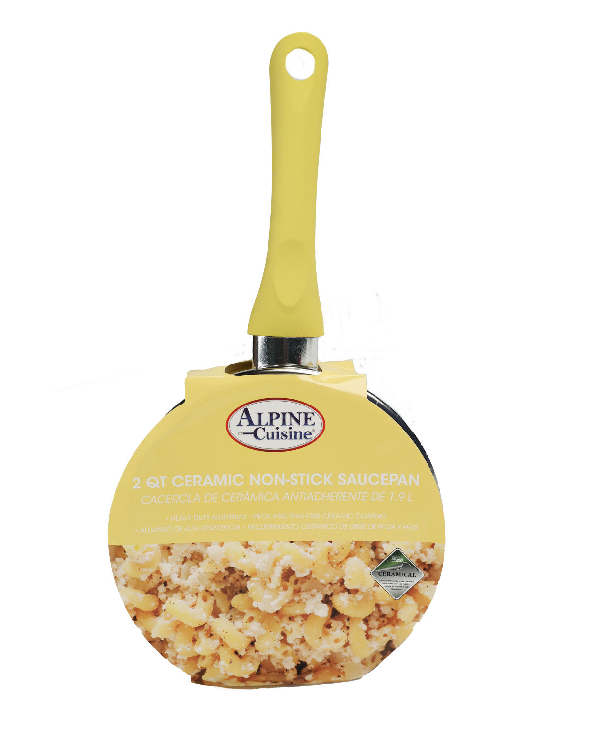 Alpine Cuisine 2qt Yellow Saucepan With Lid