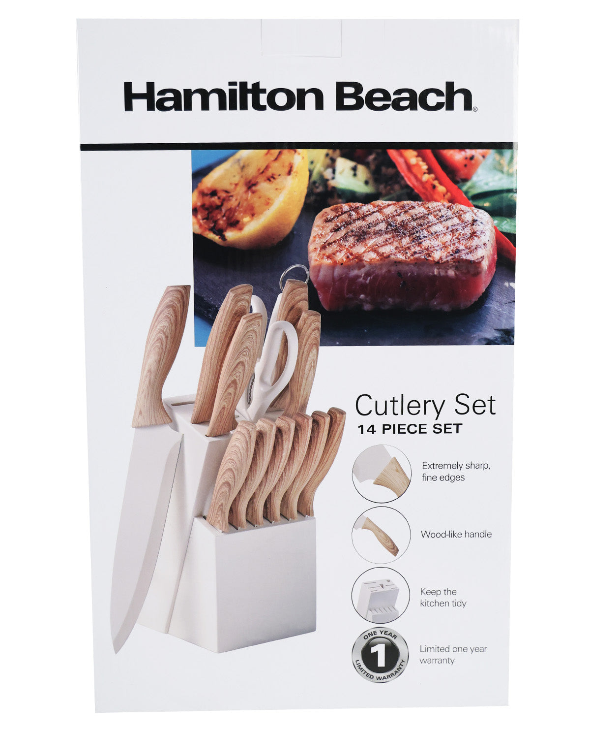 Hamilton Beach 14 Piece Beige Knife Set