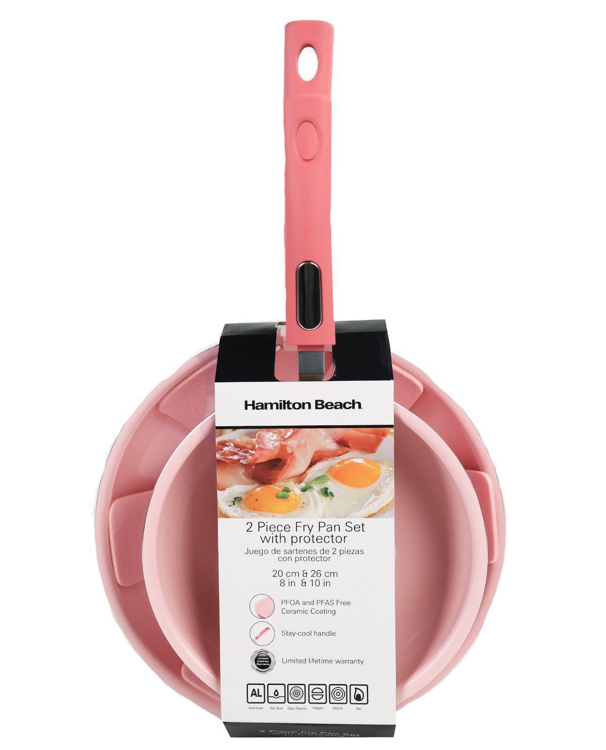 Hamilton Beach 2pc Pink Skillet Set